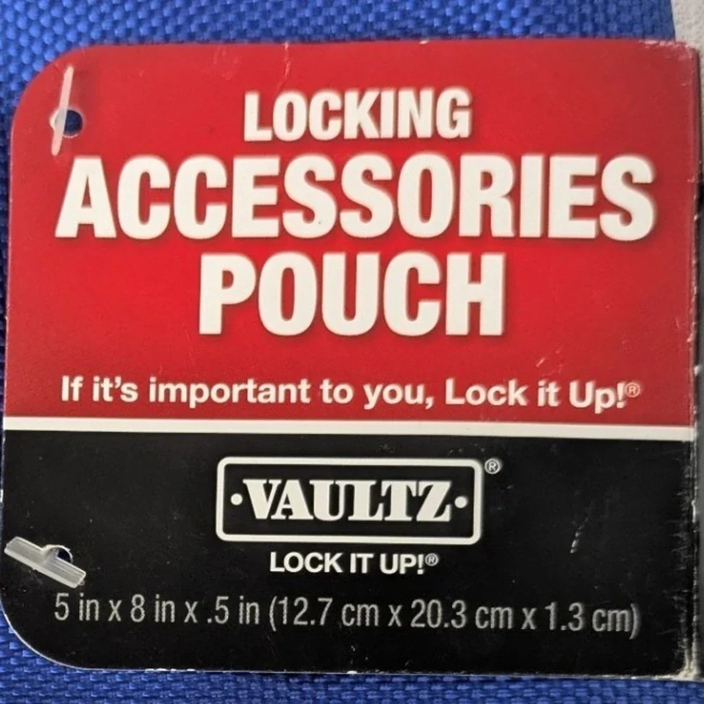 Vaultz Combination Locking Security Pouch 5x8‎ Blue School Office Travel Privacy